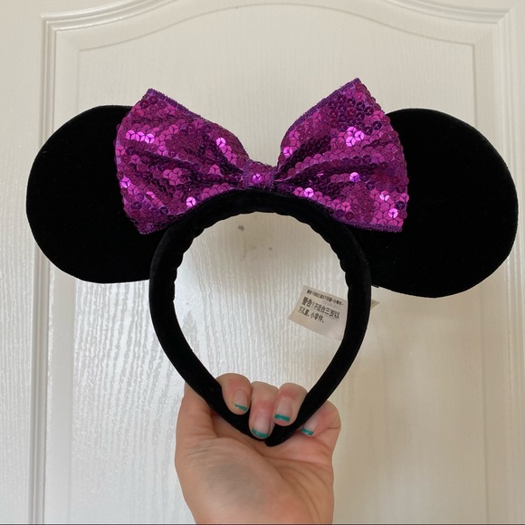 Disney Accessories - Disney Parks Minnie Mouse Ear Headband Purple Bow
